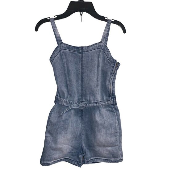 AG Adriano Goldschmied Kids Girl's M Medium Big Hattie Romper Denim Light Wash - Picture 1 of 6